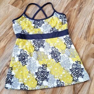 ☔️🔺️Soybu Yellow & Gray Sleeveless Athletic Top w/Bra Insert Medium